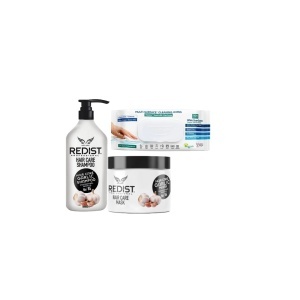 Pachet promo : 2 Redist Professional cu extract de usturoi (Sampon 1000ML, Masca 475 ML) + Servetele umede multisuprafete cu bicarbonat, 100 bucati, Deep Fresh