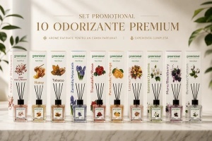 Set de 10 Odorizante de camera Greenlabel diferite arome . Red Diffuser Greenlabel cu betisoare 100ML