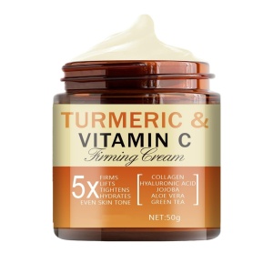 JAYSUING Turmeric & Vitamin C Firming Cream – Cremă unisex cu colagen, acid hialuronic, jojoba, aloe vera și extract de ceai verde – hidratare intensă, fermitate și uniformizarea tenului pentru toate tipurile de piele
