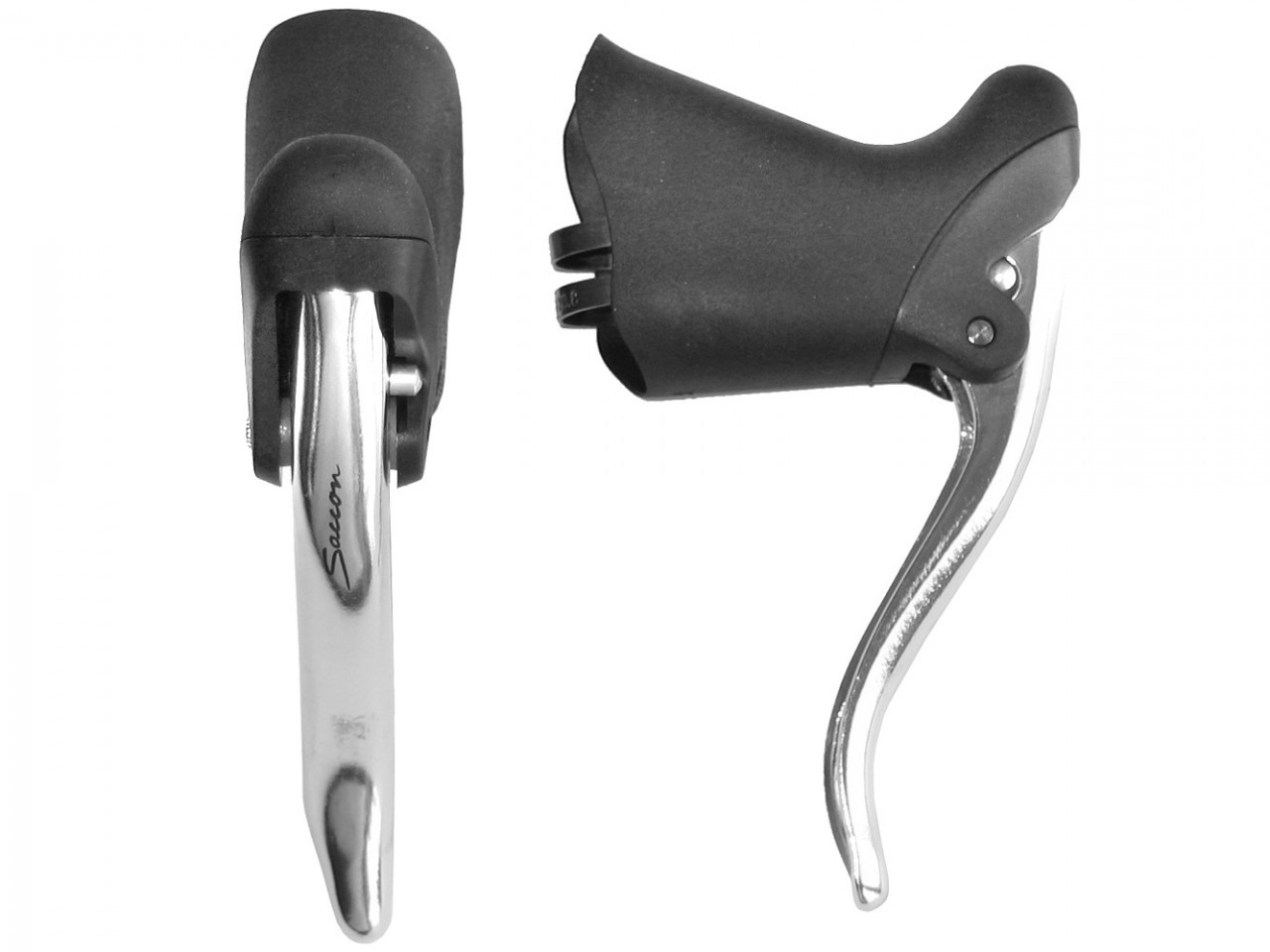 Manete frana Saccon LD77P semicursa argintiu/negru