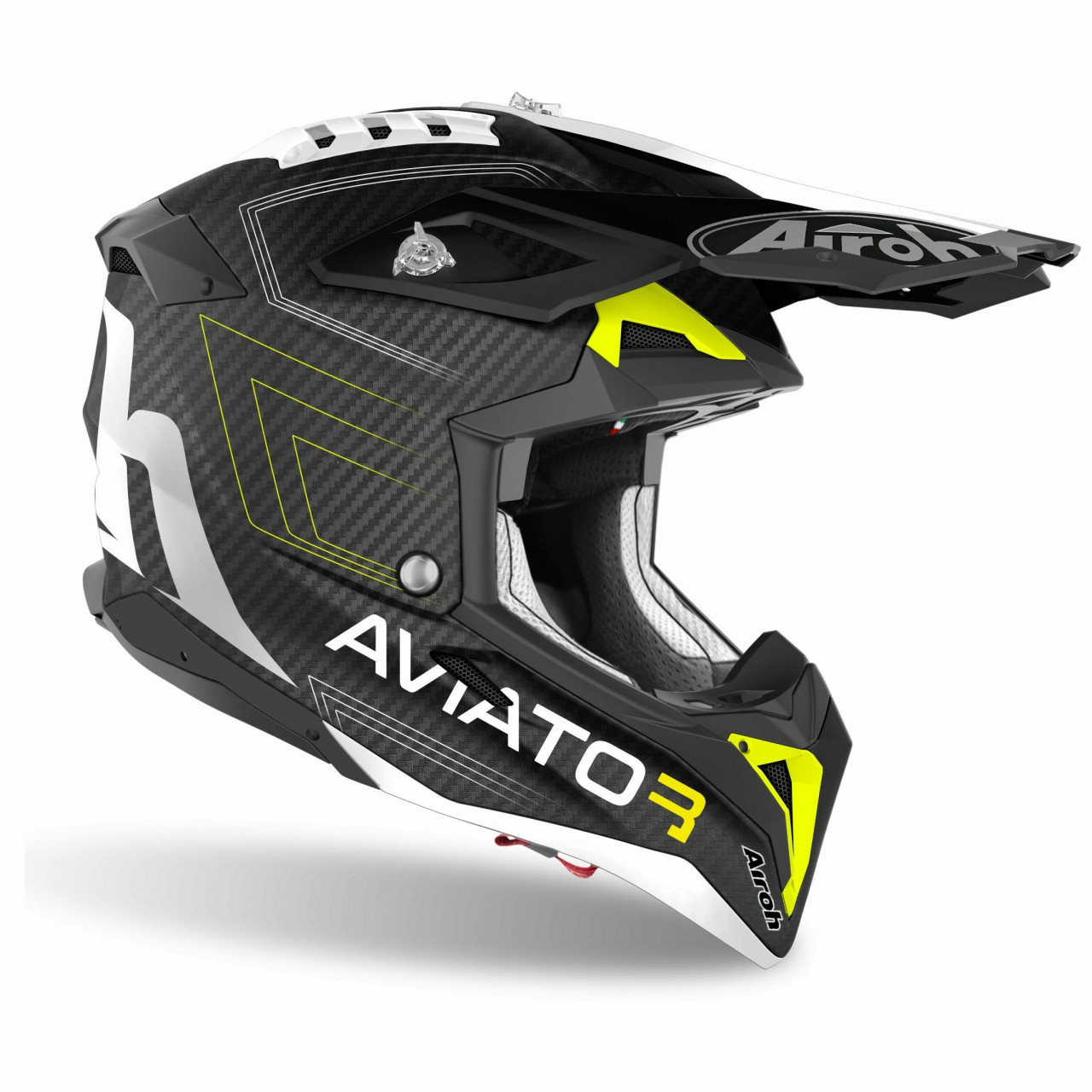 AV3P31 CASCO AIROH OFF ROAD AVIATOR 3 CARBONIO PRIMAL YELLOW MATT