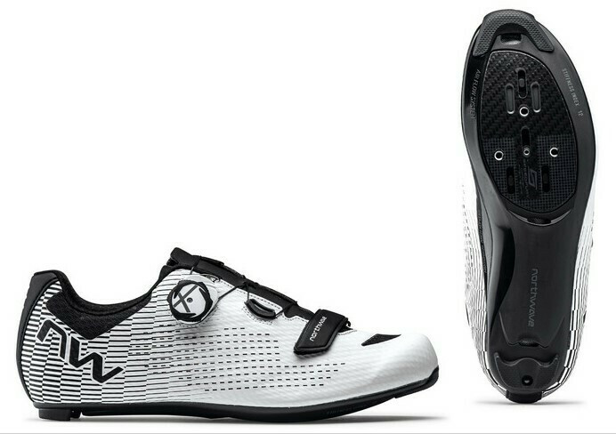 Pantofi Road Northwave Storm Carbon 2 alb/negru