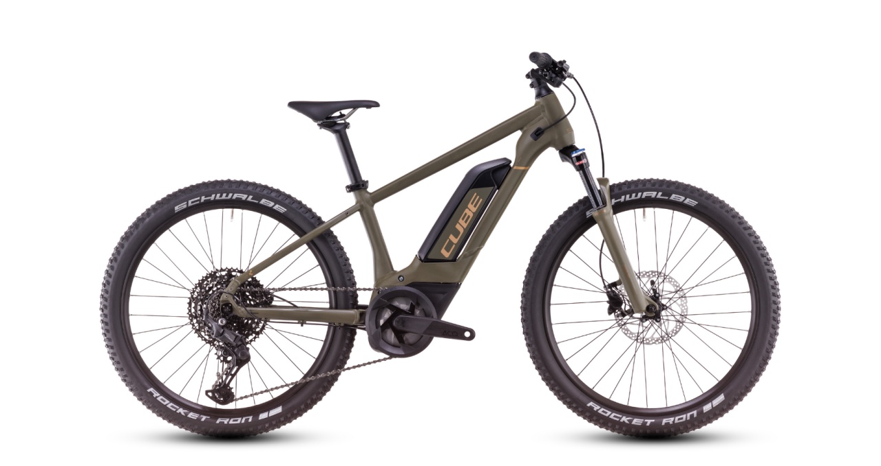 BICICLETA ELECTRICA CUBE ACID 240 HYBRID ROOKIE SLX 500 DUSTYOLIVE