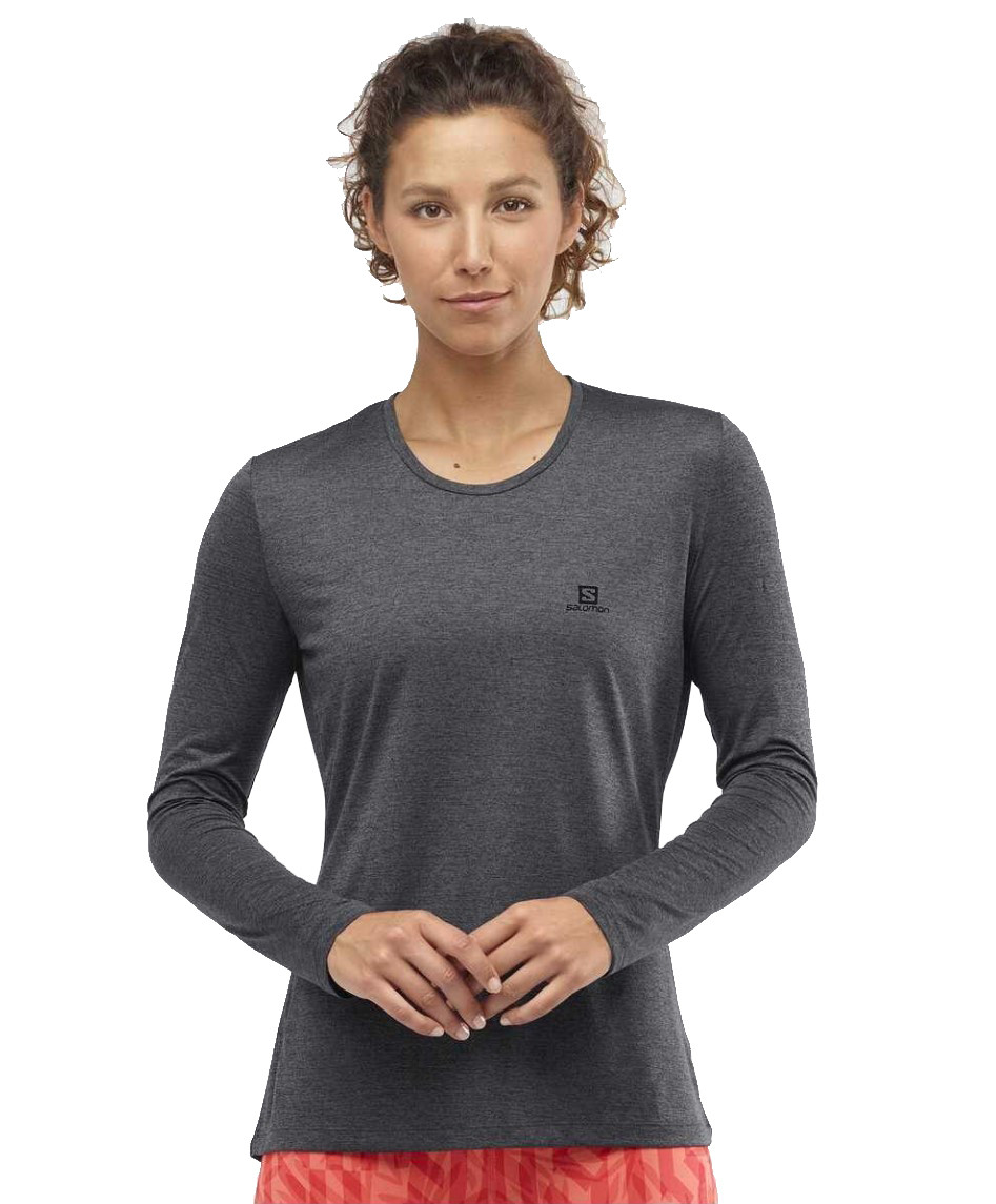 Bluza alergare femei Salomon Agile LS TEE Gri