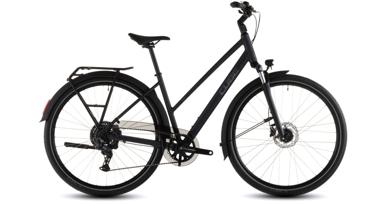 Bicicleta Cube TOURING ONE TRAPEZE, Night CHROME, 2026 - 28