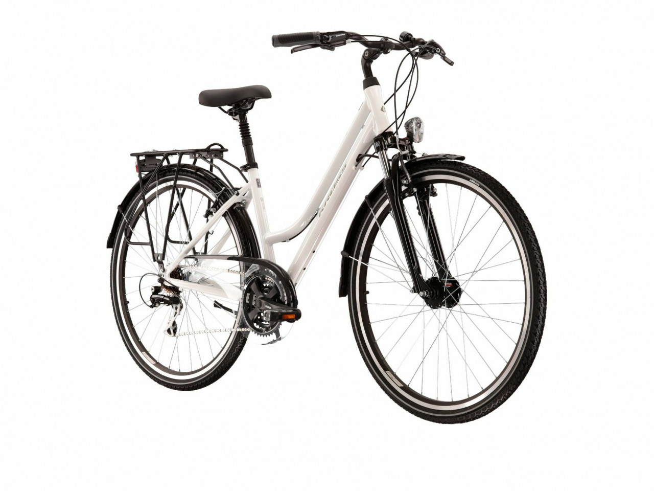 Bicicleta Kross TRANS 3.0 D Roti 28 Inch Marimea S 15 Inch Alb