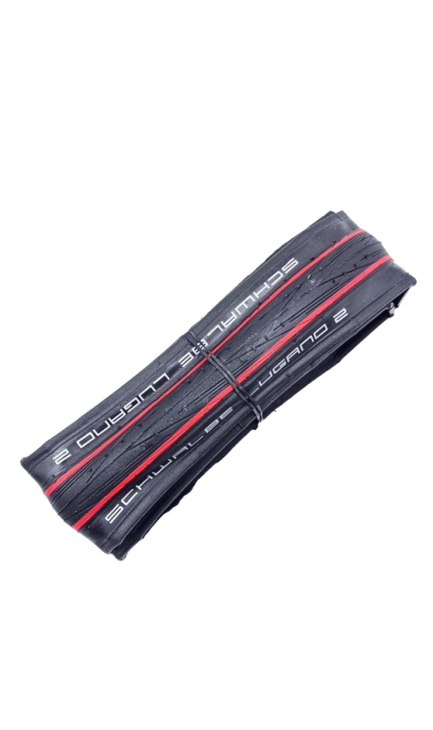 Anvelopa sosea (road), Schwalbe Lugano II, HS471, (25-622) (700x25C), pliabila, protectie antipana, negru cu dungi rosii