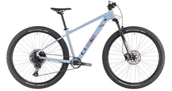 Bicicleta CUBE, ATTENTION Slx, PidgeonBlue, RUBYRED 2025 - 27.5"