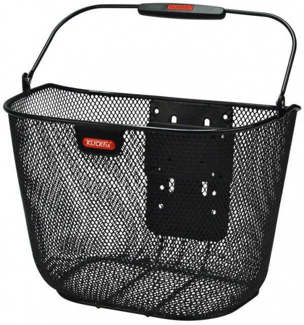 Cos bicicleta fata Klickfix Uni Plus black close-meshed, ajustabil