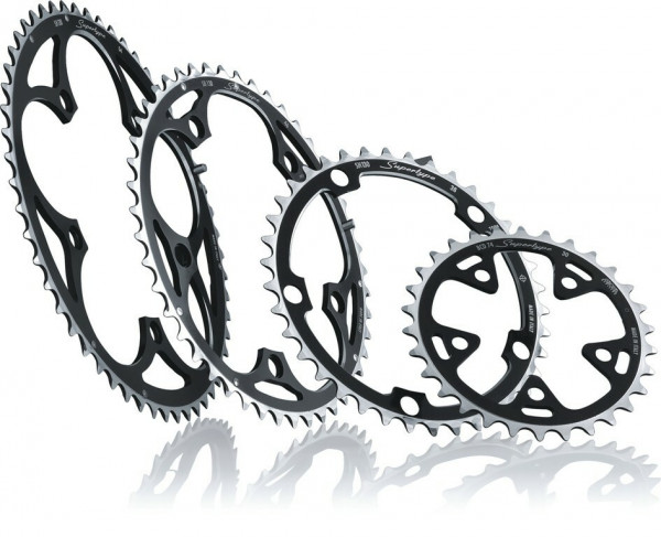 Foaie angrenaj Miche Supertype BCD 135CA outside 53T, negru 9/10V Campagnolo