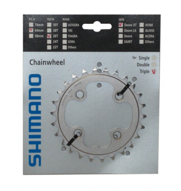 Foaie pedalier Shimano, 26T, 4x64mm pentru FC-M 771/M 761/M 583