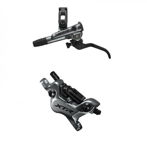Frana pe disc Shimano XTR BL-M9120(L) BR-M9120(F) fara adaptor placute resin cu aripioare de racire furtun SM-BH90-SBM 1000mm negru