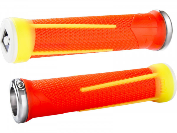 Mansoane ODI MTB AG1 Signature Lock-On 2.1 neonorange-neonyellow, 135mm silver clamps