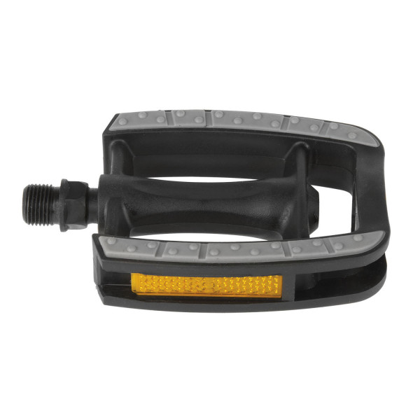 Pedale, plastic, antiderapante, reflectorizante, negre/gri