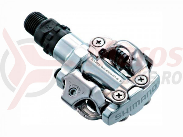Pedale Shimano PD-M520S SPD argintii cu placute sm-sh51