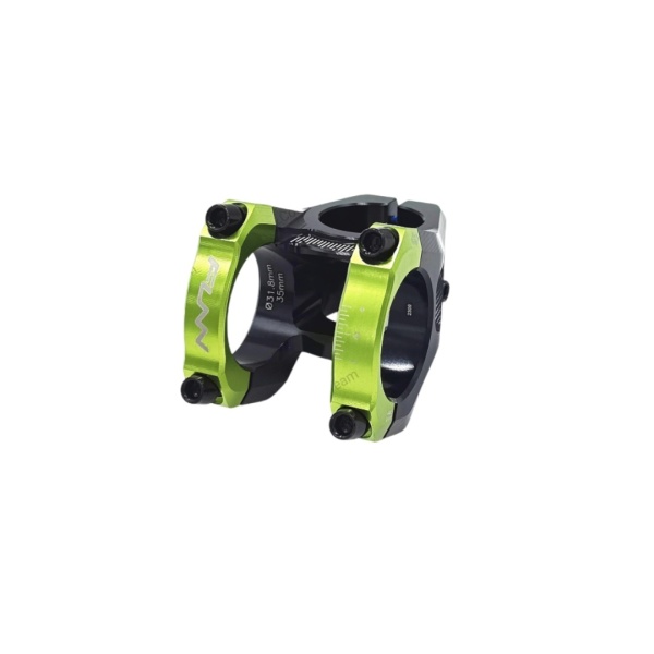 Pipa Funn Equalizer, Alu.6061- Full CNC, 35mm, rise/ridicare 0, 1-1/8, Ext:42mm, corp negru /clema verde, AM