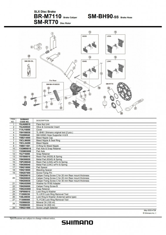 Piulita de strangere Shimano SM-RT70 & saiba