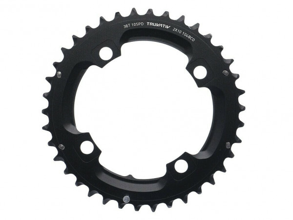 Placa pedalier MTB 36T, S1 2x10V, 104mm BC, aluminiu, negru, pin lung
