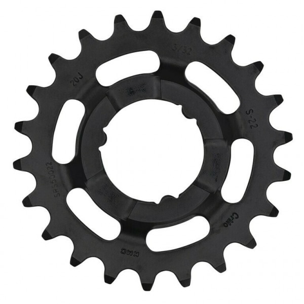 Placa pedalier pentru eBike KMC pentru Shimano 1/2" X 1/8", 22 T, black