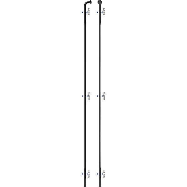 Spita Sapim D-Light, neagra 2.0-1.65-2.0x250mm
