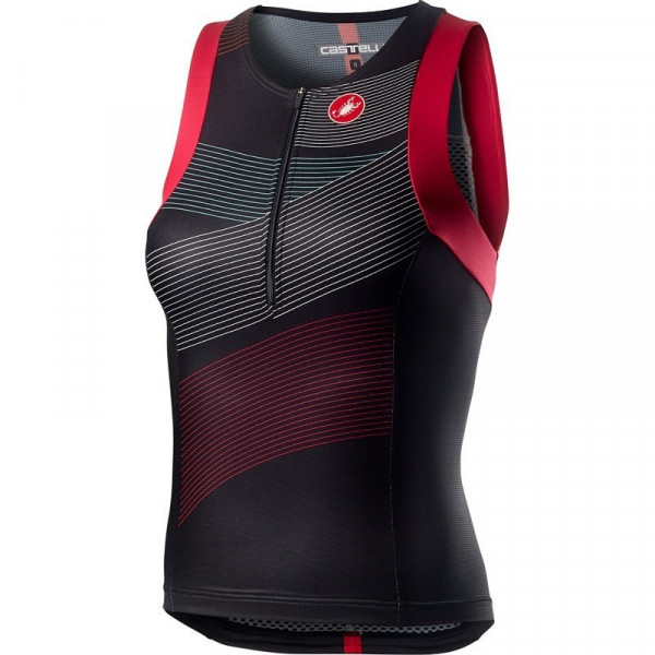 Tricou fara maneci pentru triathlon Castelli Free W Tri Singlet de dama negru/multicolor