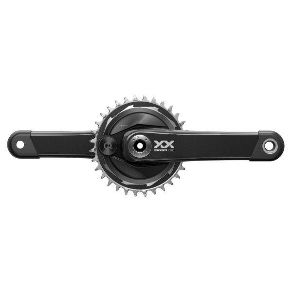 Angrenaj pedalier cu powermetru SRAM Quarq XX SL Eagle T-Type, 170 mm, 34T, DUB, montare pe filet, chainline 55 mm, carbon ultralejer, precizie ±1.5%, Bluetooth, baterie CR2032, impermeabil IPX7, 12 viteze