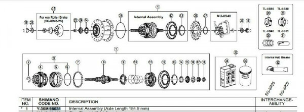 Ansamblu Shimano SG-8R45 184.9mm