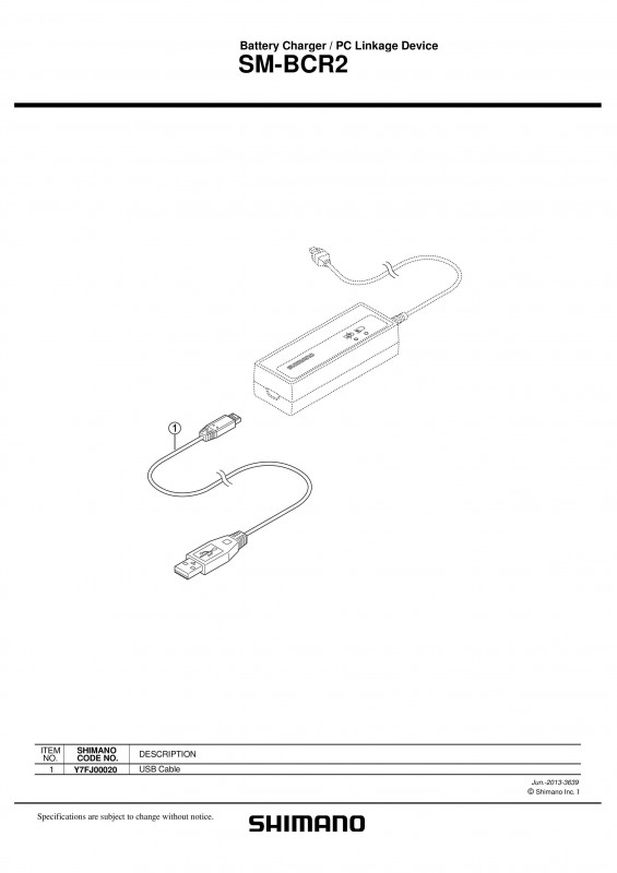 Cablu usb pentru incarcator baterie Shimano SM-BCR2