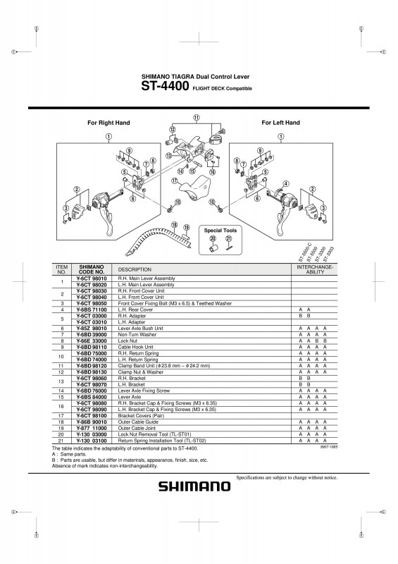 Capac fata Shimano ST-4400 dreapta