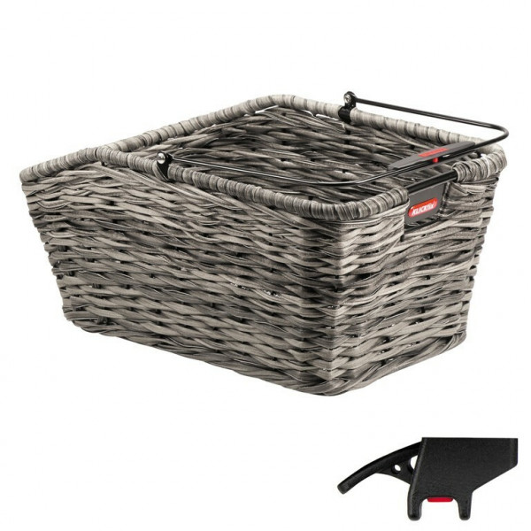 Cos bicicleta spate KLICKfix Structura GT grey 44x24x20cm, braided, w. clip 18l