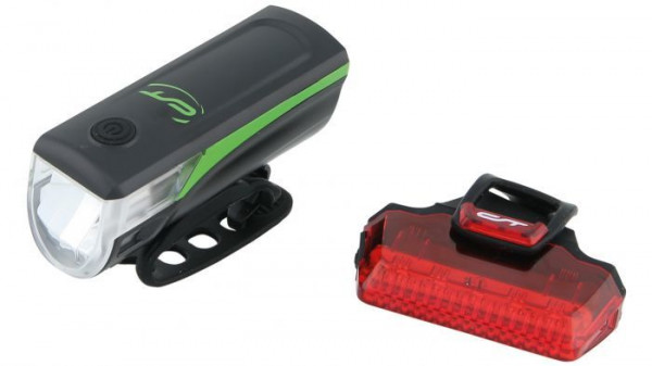 Far + stop CONTEC Speed Led - 20lux - negru/verde