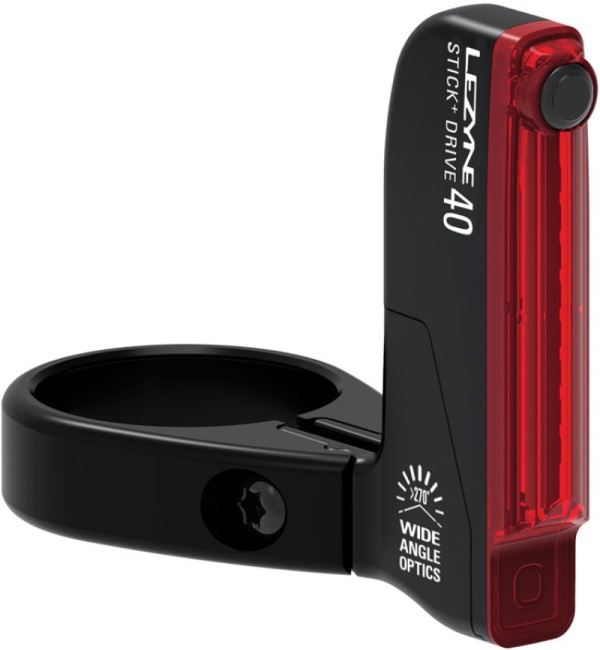 Lumină spate Lezyne Stick+ Drive SC, USB integrat, 40 lm, Negru