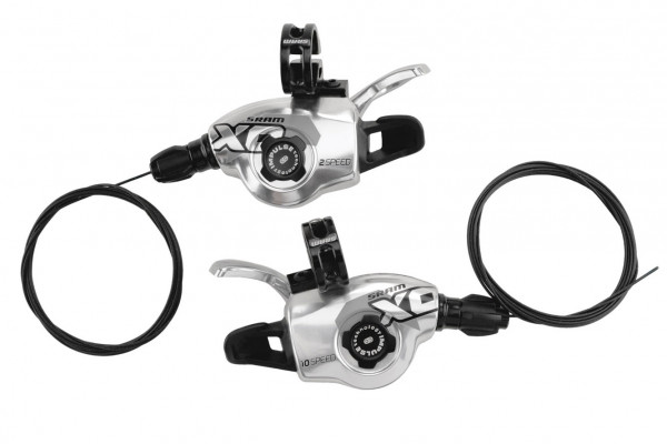 Manete schimbator Sram X.0 Trigger set 2+10 vit argintii