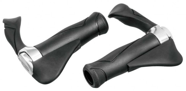 Mansoane MTB-Multi-Flex-handles 2, negru/argintiu 87/87 mm LG., KRATON/GEL/ALU