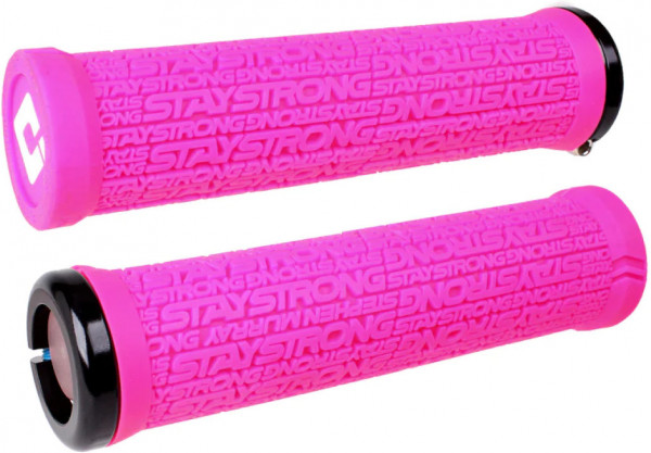 Mansoane ODI Griffe Stay Strong v2.1 roz, 135mm lock-on negru