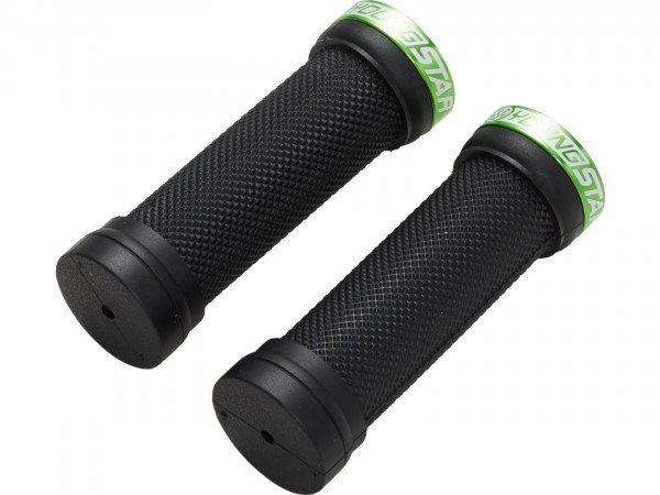 Mansoane REVERSE Griff Youngstar Single Lock-On 28mm x 98mm negru-verde deschis