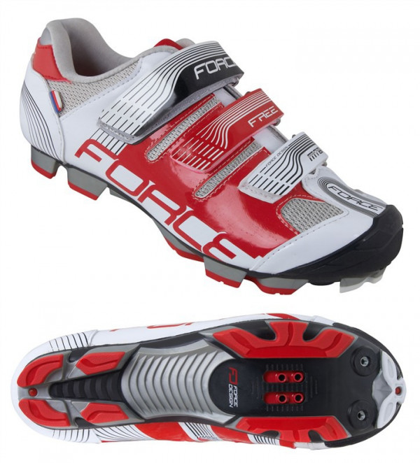 Pantofi Force Free MTB alb/rosu