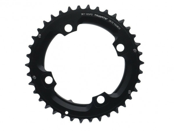 Placa pedalier Truvativ MTB 38T, S1 2x10V, 104mm BC, aluminiu negru, fara pin