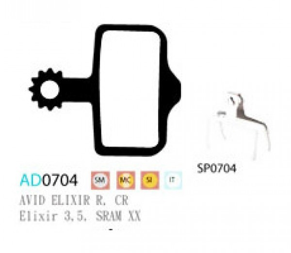 Placute frana Ashima AD0704, semi-metalice, compatibile Avid Elixir R