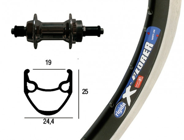 Roata spate 26x1.75 StarrQR.black 36H. Rigida X-Plorer
