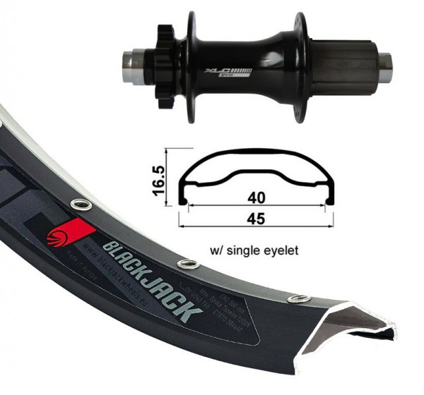 Roata spate 27.5" XLC 6-bolt, TA 12, 148mm, Rodi Ready 40 DISK, 32h