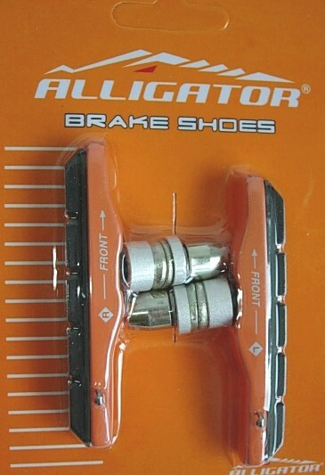 Sabot frana sina - Alligator - VB600OR, filet, tip V, corp alu / portocaliu, 72mm