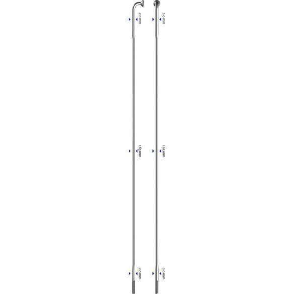 Spita Sapim D-Light argintie 2.0-1.65-2.0x264 mm