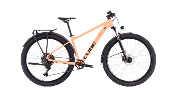 BICICLETA CUBE AIM RACE ALLROAD TANGERINE BLACK 2025 - 29"