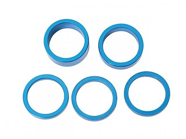 Distantier furca Contec 1-1/8" 3*5mm 1*10mm 1*15mm albastre