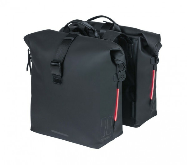 double bag Basil SoHo Nordlicht black, 31x13x37cm