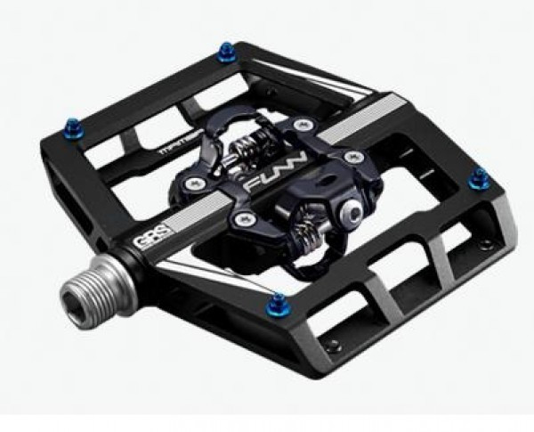 Pedale Funn Mamba platforma & SPD GRS system negru anodizat si pini albastri