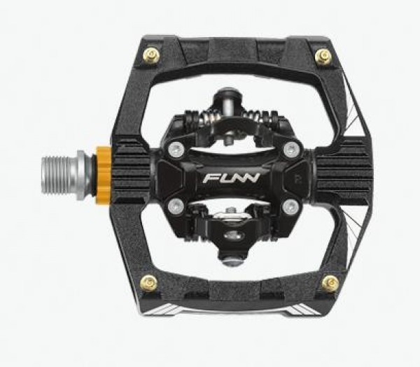Pedale Funn Ripper platforma & SPD negru anodizat si pini aurii
