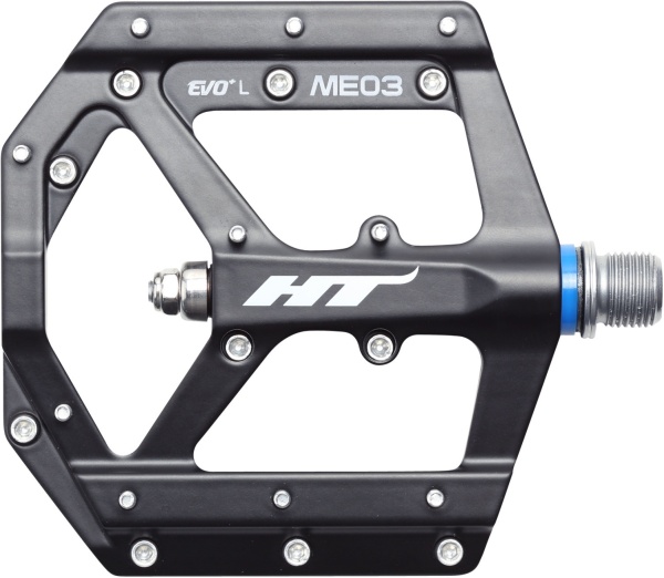Pedale HT Components ME03, Platforma MTB, Corp Magneziu CNC, Ax Cromoly, Sistem Rulmenți EVO+, 20 Pini Schimbabili, Negru