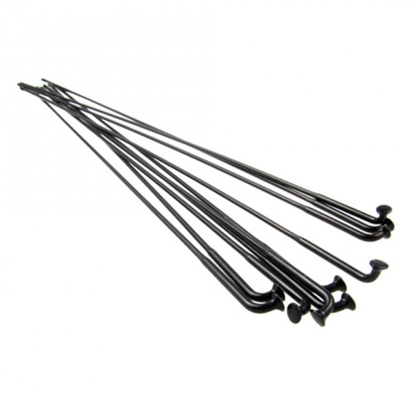 Spita Sapim Race inox 14G 258 mm J-Bend neagra cu niplu Polyax alama 14G 12 mm negru
